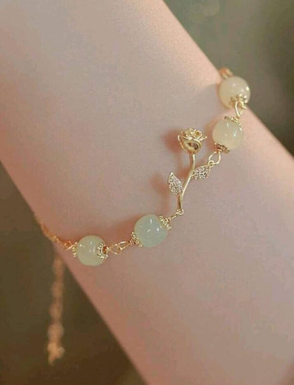 Elegant mint green versatile beaded rose flower bracelet