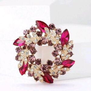 Flower rhinestone broach