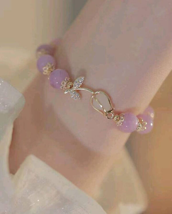 Purple crystal tulip bracelet
