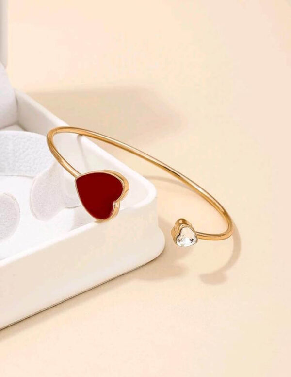 Red metal heart shape bracelet