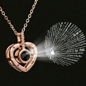 Rose gold protector necklace  I love u in 100 languages