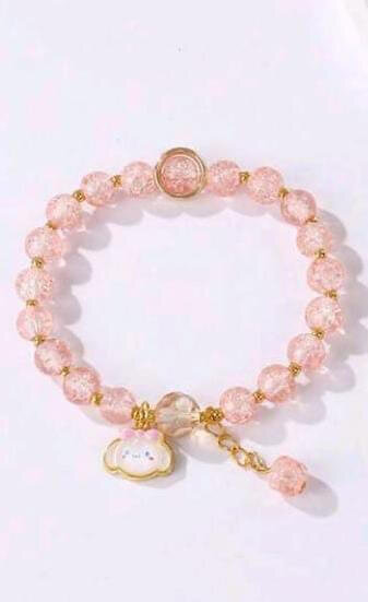 Sanrio beads decor pink color bracelet for girls
