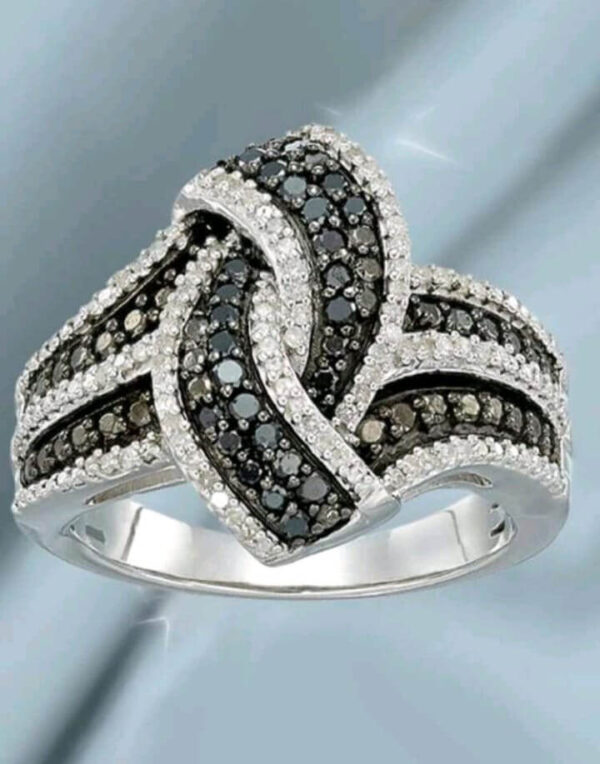 Size 9 available  Black Cubic zirconia stone ring