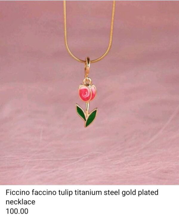 Ficcino Ficcino Tulip Gold Plated Necklace