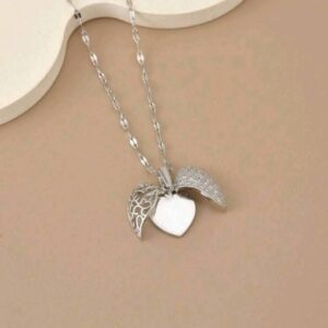 Stainless Steel Heart Wing Necklace