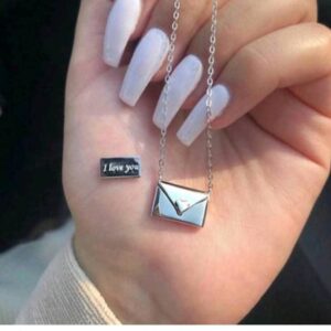 Elegant Stainless Steel Love Letter Pendant and Necklace