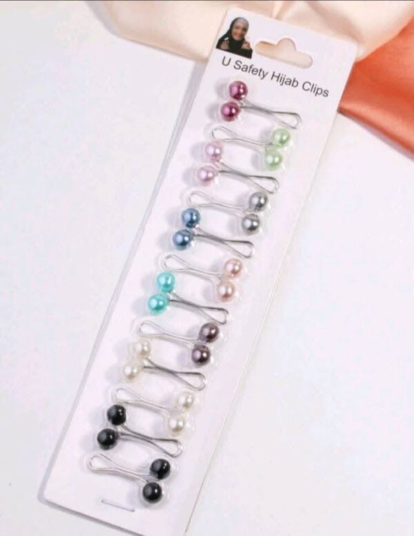 U Shape Pearl Scarf Clips