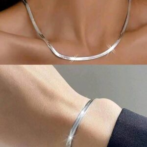 Silver Necklace and Bracelet