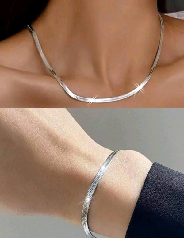 Silver Necklace and Bracelet