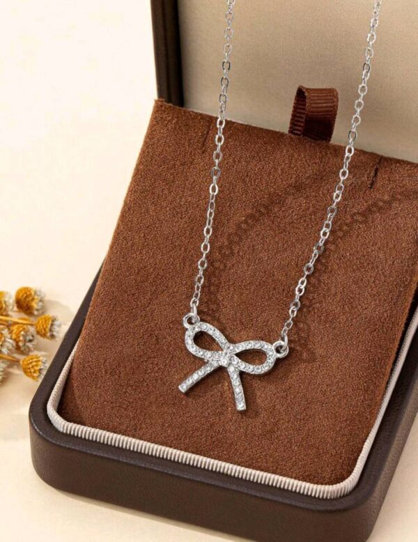 Silver Bow Necklace