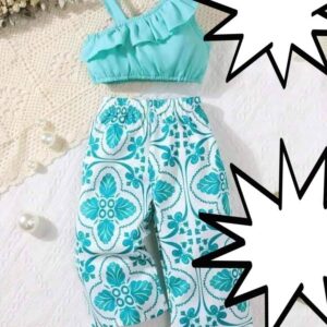 Off Shoulder Blue Top and Pants