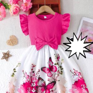 Pink Butterfly Bow Dress