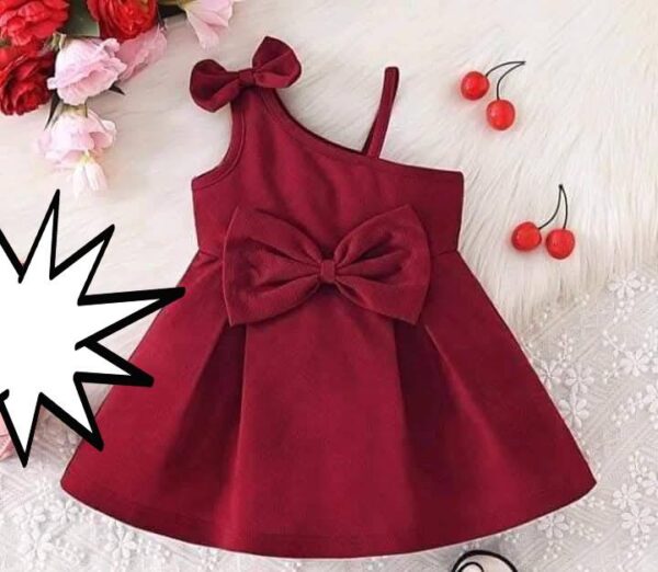 Off Shoulder Burgundy Bow Dress