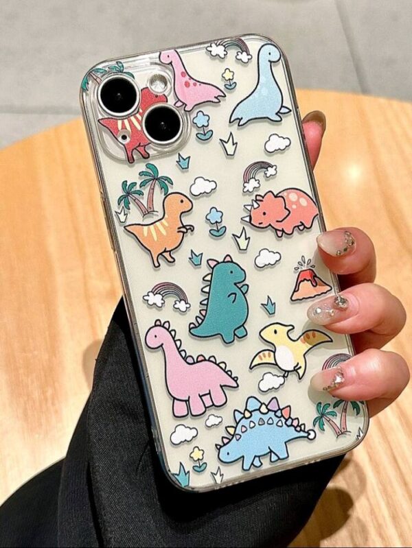 Dinosaur Pattern Transparent Phone Case