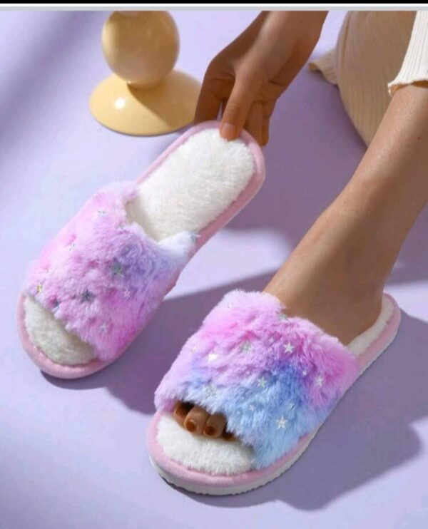Fluffy Open Toe Slippers