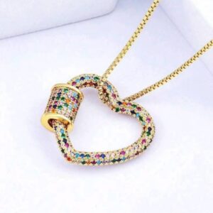 Colourful Heart Rhinestone Necklace