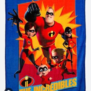 Northwest Incredibles Micro Raschel Throw Blanket, 46″ x 60″, Family Heroes