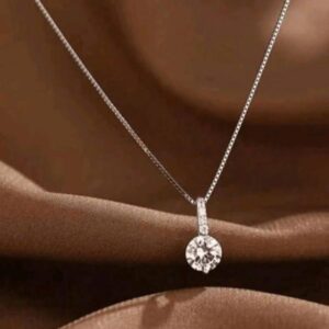 Geometric Light Luxury Necklace Simple Single Sparkling Diamond Pendant Collarbone Chain For Women