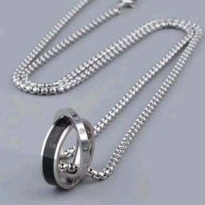 1pc Men’s Hip-Hop Interlocking Necklace – Stainless Steel Infinity Loop Pendant