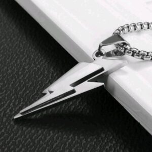 Silver/Golden Plated Stainless Steel Lightning Bolt Pendant Necklace