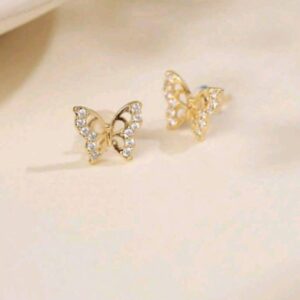 New Fashion Gold Plated 925 Silver Needle Hypoallergenic Ear Studs Women