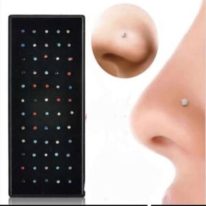 Crystal Steel Nose Piercing Pack Straight Nose Kit L Nose Stud Piercing Titanium Helix Body Jewelry