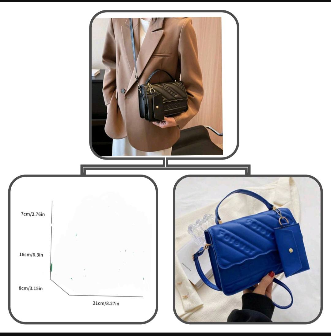 New Fashion Ladies' Letter Pattern Print Decorative Design Multi-Layer Crossbody Bag, Handbag Flap Opening And Closing, Letter Embossing Pattern Decorative Design Handbag