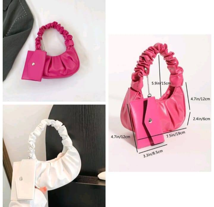 1pc S Pleated Underarm Cloud Shape Handbag
