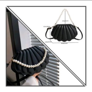 Shell Shaped Faux Pearl Decorated Women’s Handbag Crossbody Bag
