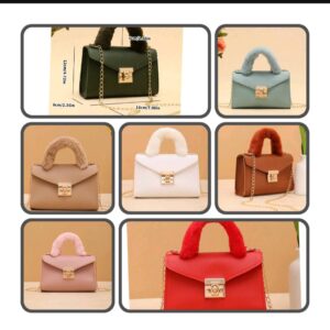Autumn Winter Soft Plush Faux Fur Handbag with Detachable Chain Strap & Wrist Lock Closure
