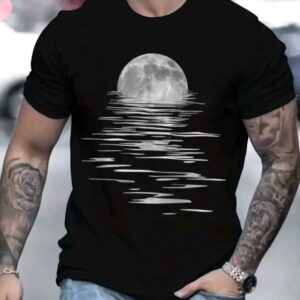Men Moon Print Tee
