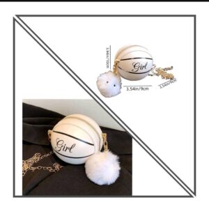 Mini Letter Detail Chain Circle Bag With Fluffy Bag Charm