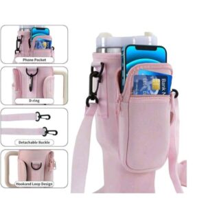 Mailfull Water Bottle Holder Bag for Stanley Cup 40 oz Water Bottle Accessory Bag with Mobile Phone Pocket and Adjustable Shoulder Strap