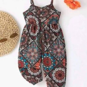 Baby Girl Scarf Print Cami Jumpsuit