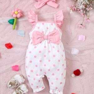 Kids Baby Girls’ Jumpsuit With Headband
