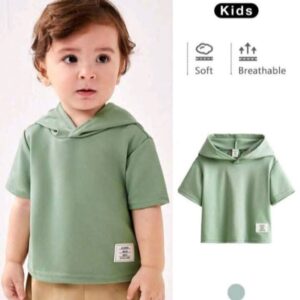 Baby Boy Patch Detail Hooded Tee (Beige)