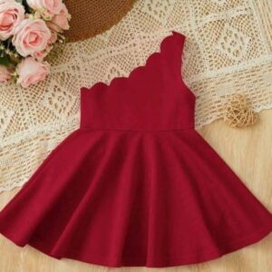 Toddler Girl’s One Shoulder Striped Bow Tie Loose Dress