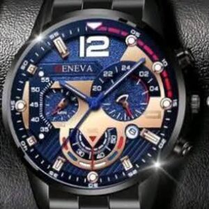 Men’s Stainless Steel Band Business Watch Luminous Hands with Calendar Quartz Watch