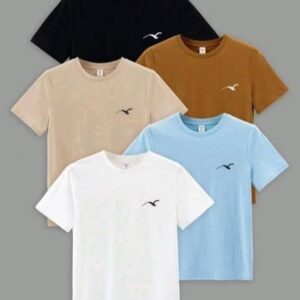 Tween Boy Loose Fit Casual Round Neck Seagull Print Short Sleeve T-Shirts