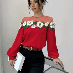 Women’s Embroidered Floral Lace Blouse
