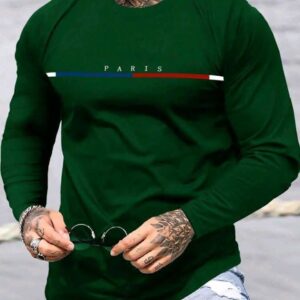 Men’s Letter Printed Long Sleeve T-shirt