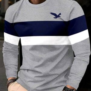Men’s Stylish Eagle Print Long Sleeve T-Shirt