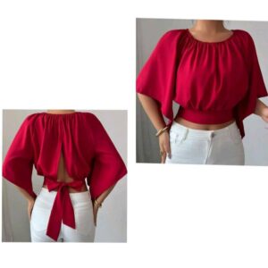 Solid Tie Back Crop Top