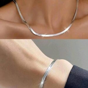 1-4pcs/Set Fashion Minimalist Stainless Steel Necklace & Bracelet Jewelry Set