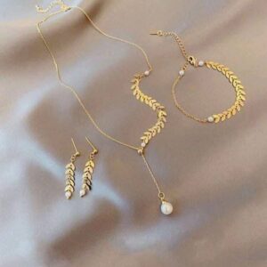 Jewelry Set For Women Accessories Necklace Earrings Bracelet Three-piece Set