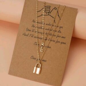 2pcs Girls Heart Key Charm Necklace