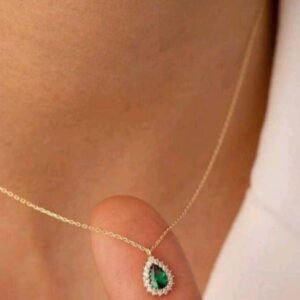 Zircon Inlaid Water Drop Pendant Chain Necklaces for Women