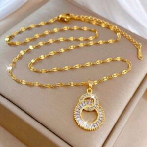 Fashionable and Exquisite Cross Circle Micro Jewelry Stainless Steel Necklace Classic Personalized Banquet Clavicle Chain