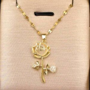 1pc Holiday Style Stainless Steel Floral Women’s Necklace