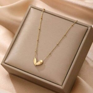 1pc Gold Heart Shaped Beaded Necklace